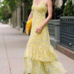 Banana Republic Yellow Floral Maxi Dress